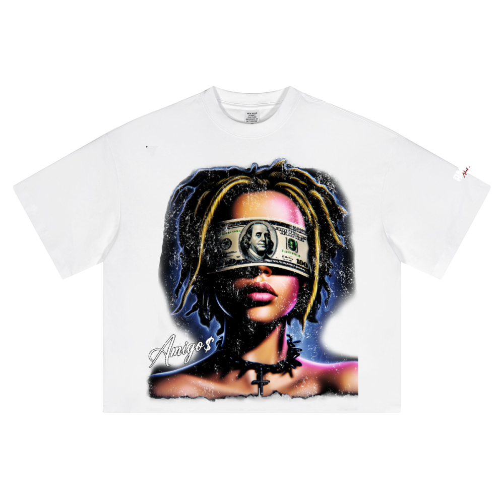 Amigo$ Money Girl Oversized Cropped T-Shirt